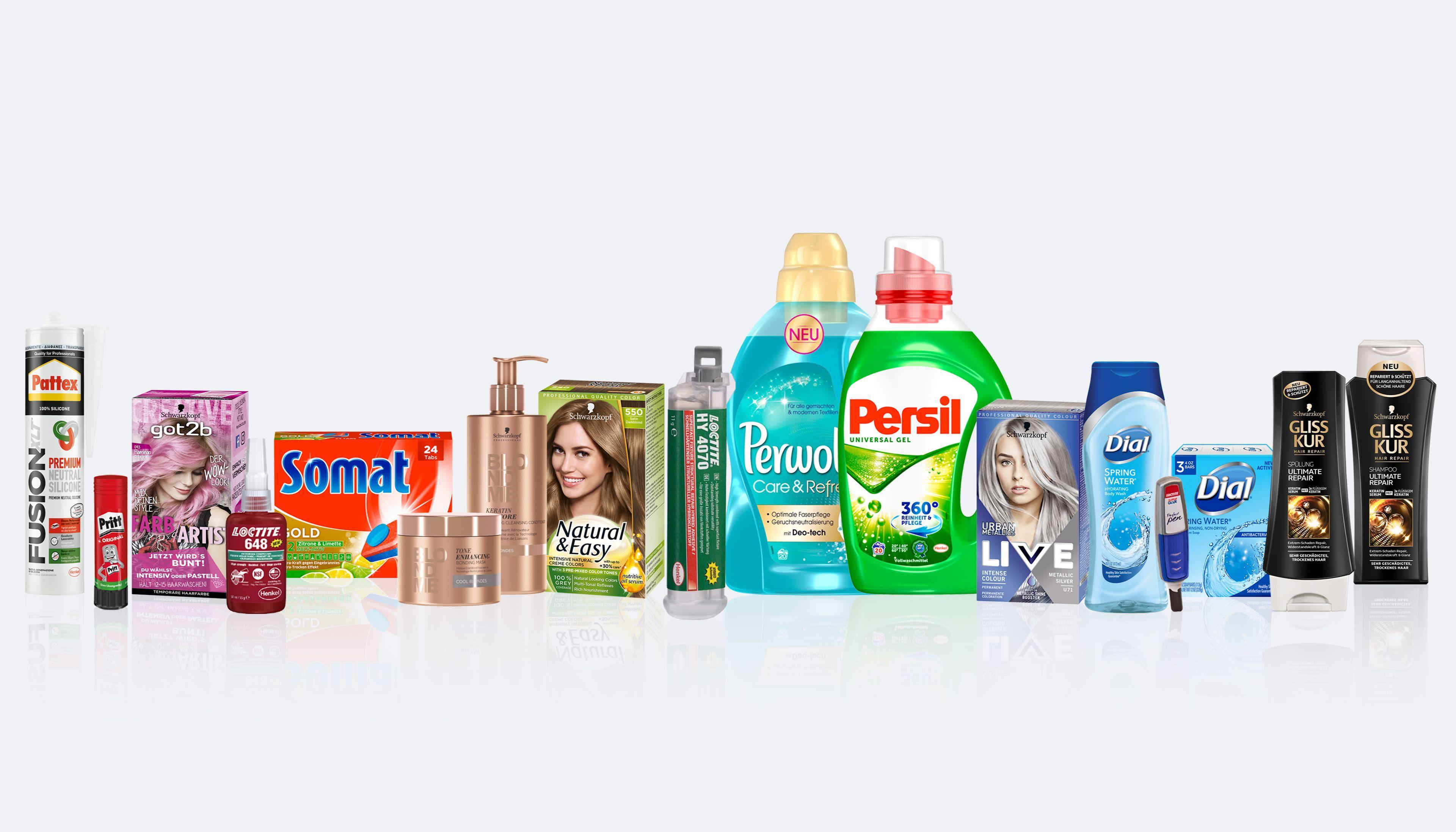 Anordnung verschiedener Produkte der Henkel AG & Co. KGaA